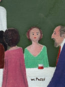 Oil Painting on Canvas 'Osteria' by Walter Pozzi 70s