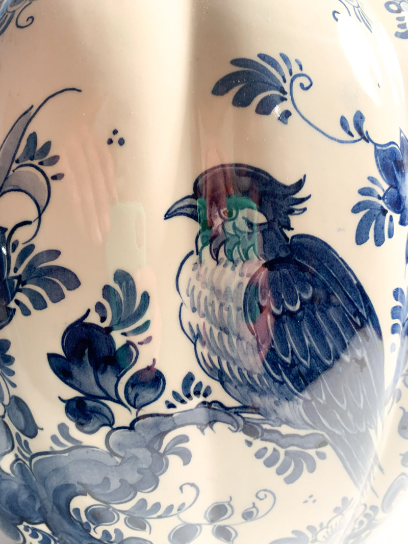 Vaso in Ceramica Bianca e Blu di Delft Anni 20
