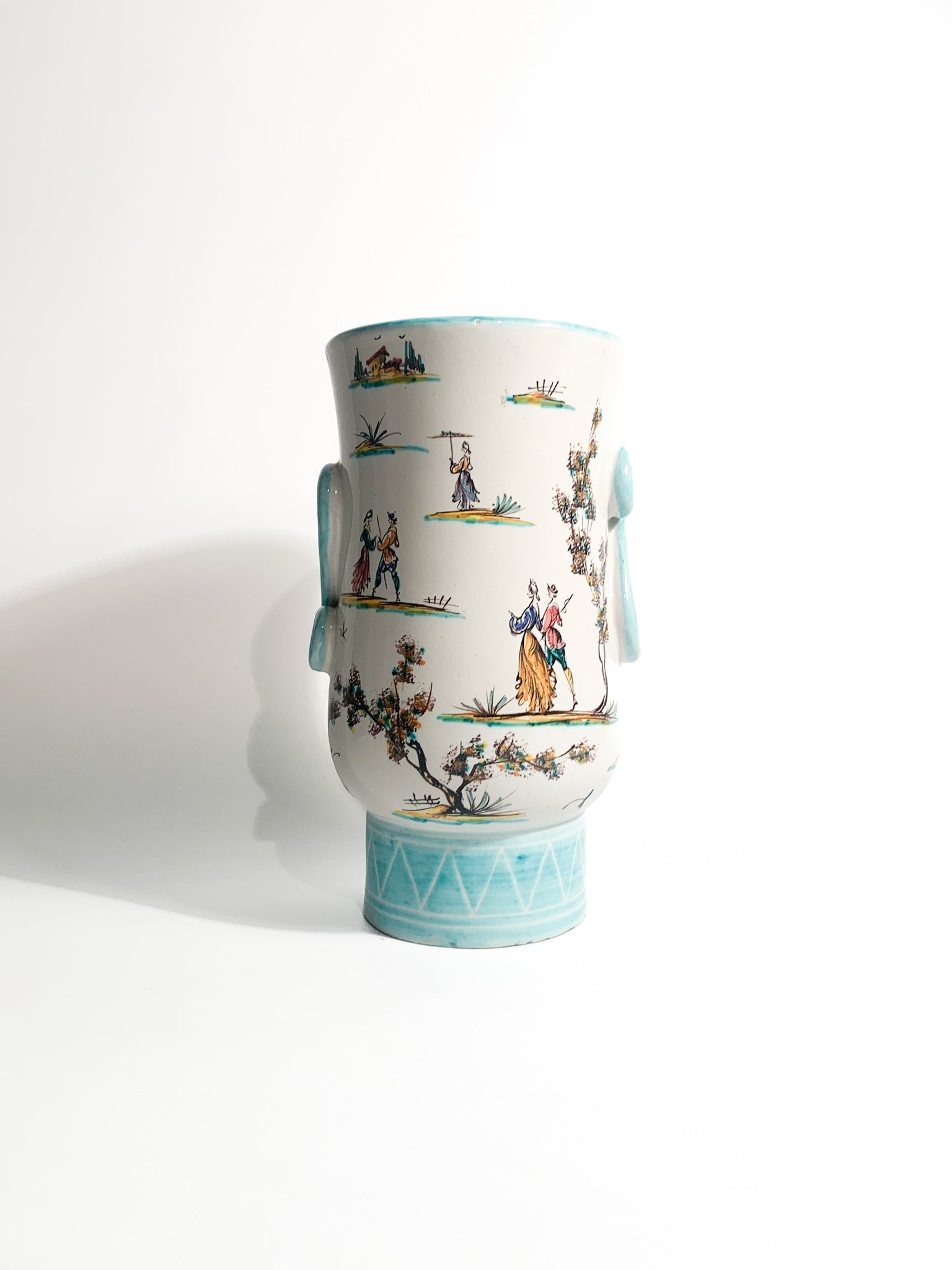 Italian Albisola Ceramic Vase Hand Painted 1930s