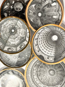 Serie da Sette Piatti "Cupole d'Italia" di Piero Fornasetti Anni '60