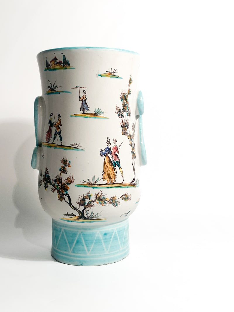 Italian Albisola Ceramic Vase Hand Painted 1930s