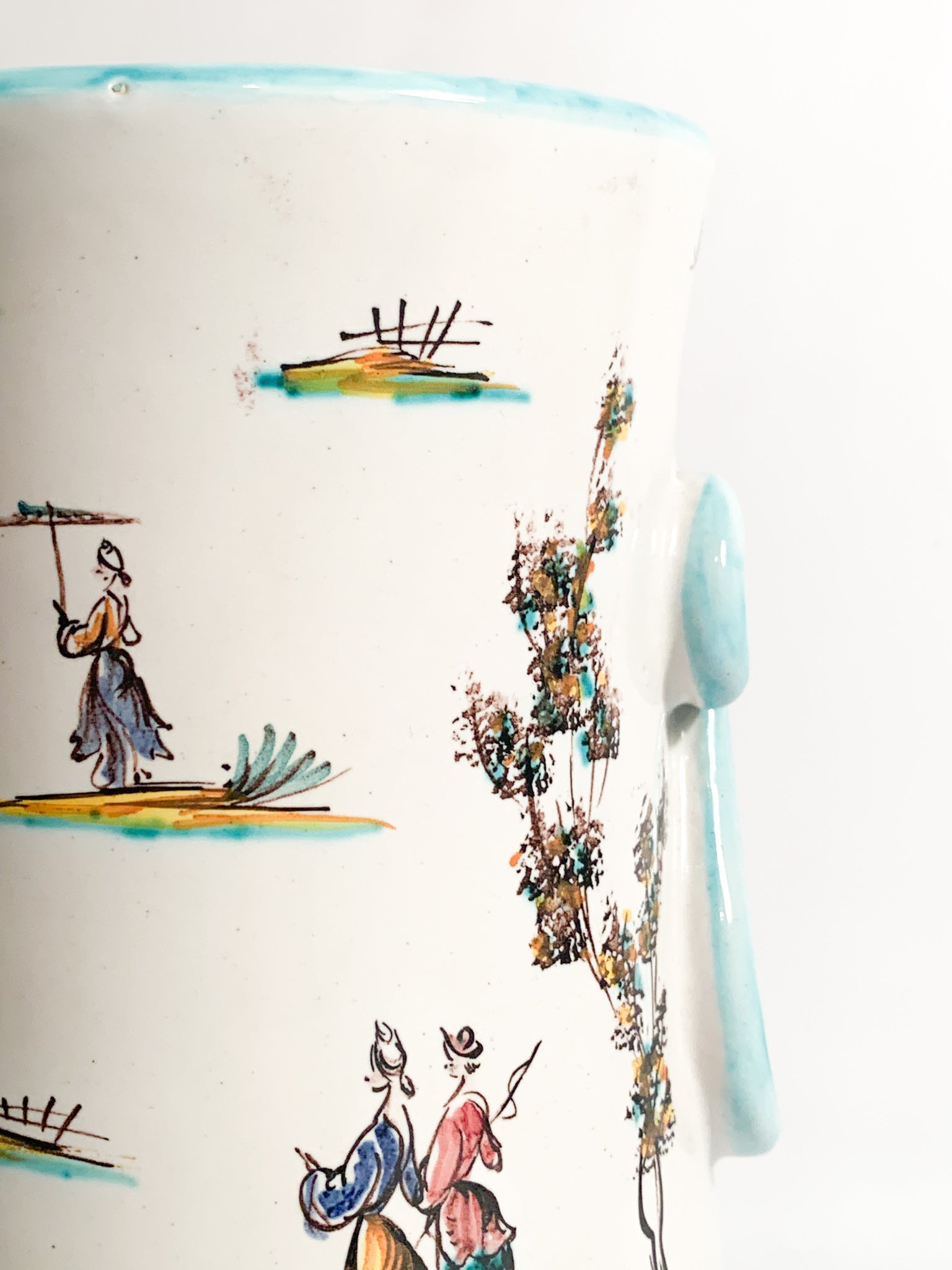 Italian Albisola Ceramic Vase Hand Painted 1930s