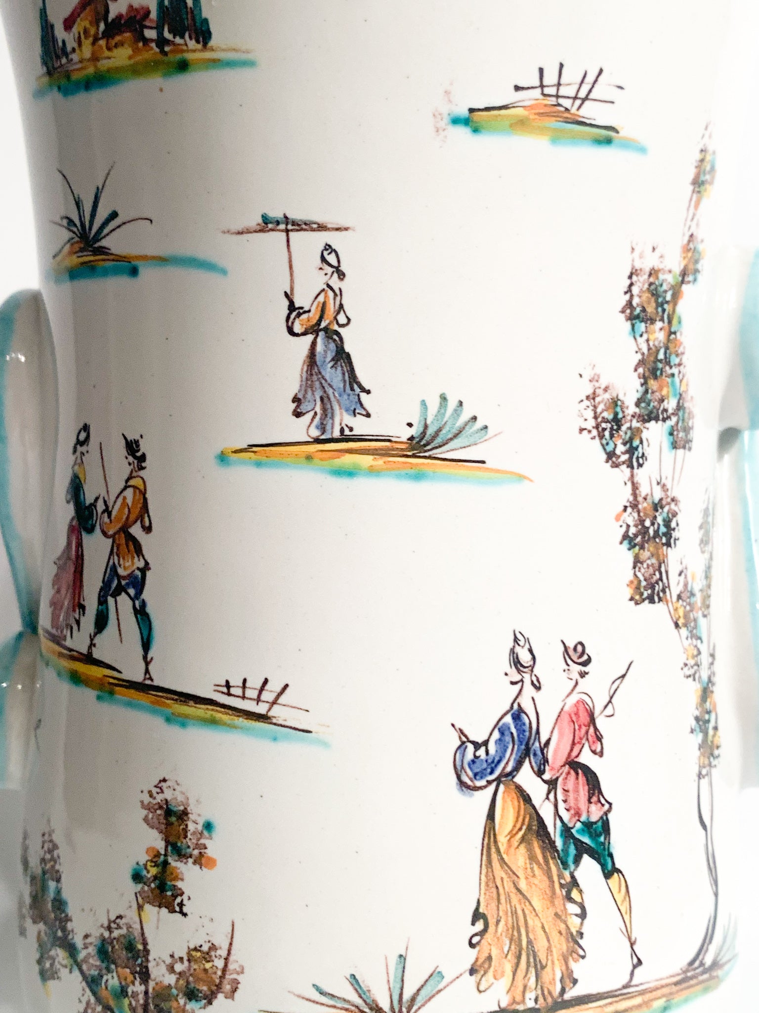 Italian Albisola Ceramic Vase Hand Painted 1930s