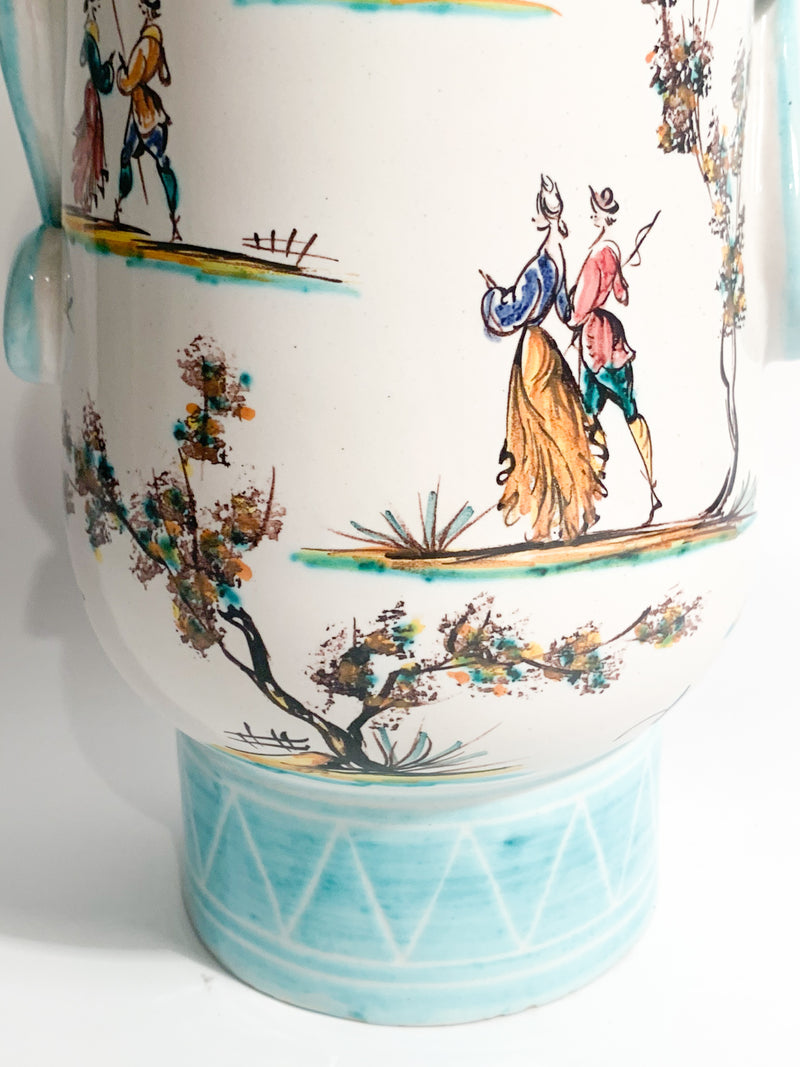 Vaso in Ceramica di Albisola Dipinto a Mano Anni 30