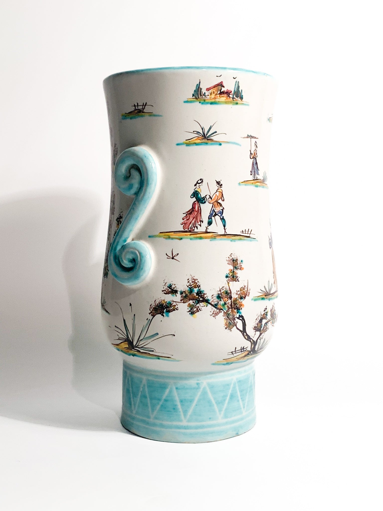 Italian Albisola Ceramic Vase Hand Painted 1930s