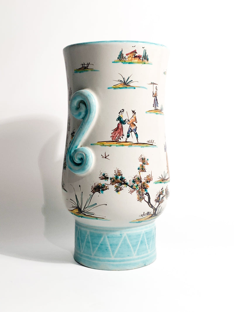 Vaso in Ceramica di Albisola Dipinto a Mano Anni 30
