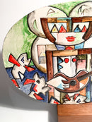 Piastra in Ceramica di Musicista di Ibrahim Kodra Anni 70