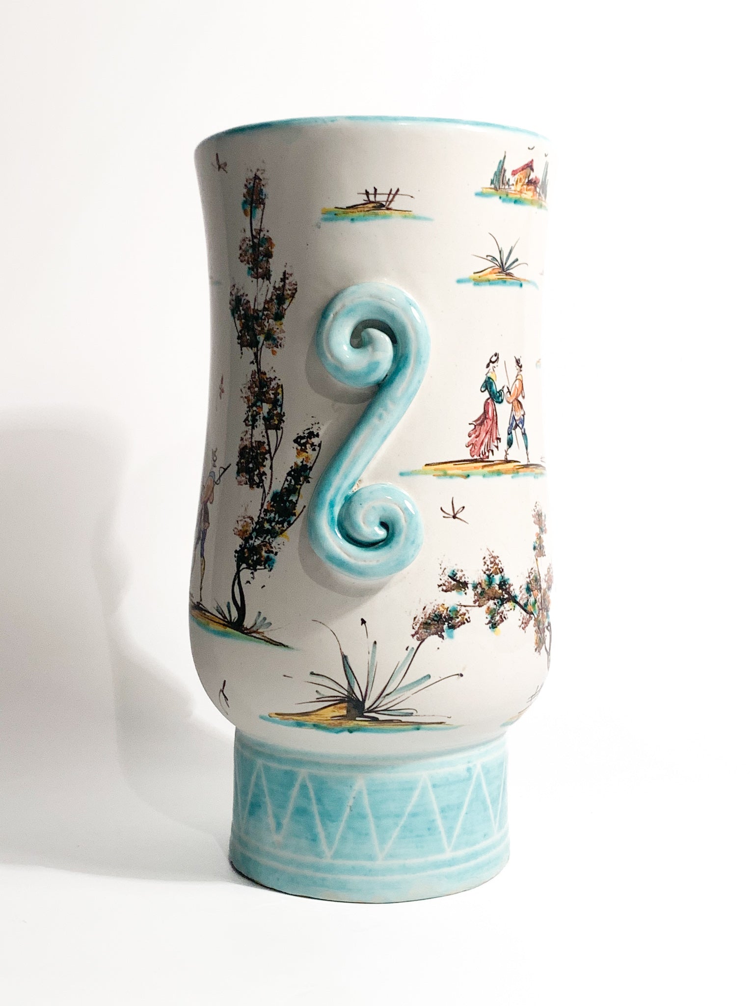 Italian Albisola Ceramic Vase Hand Painted 1930s