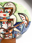 Piastra in Ceramica di Musicista di Ibrahim Kodra Anni 70