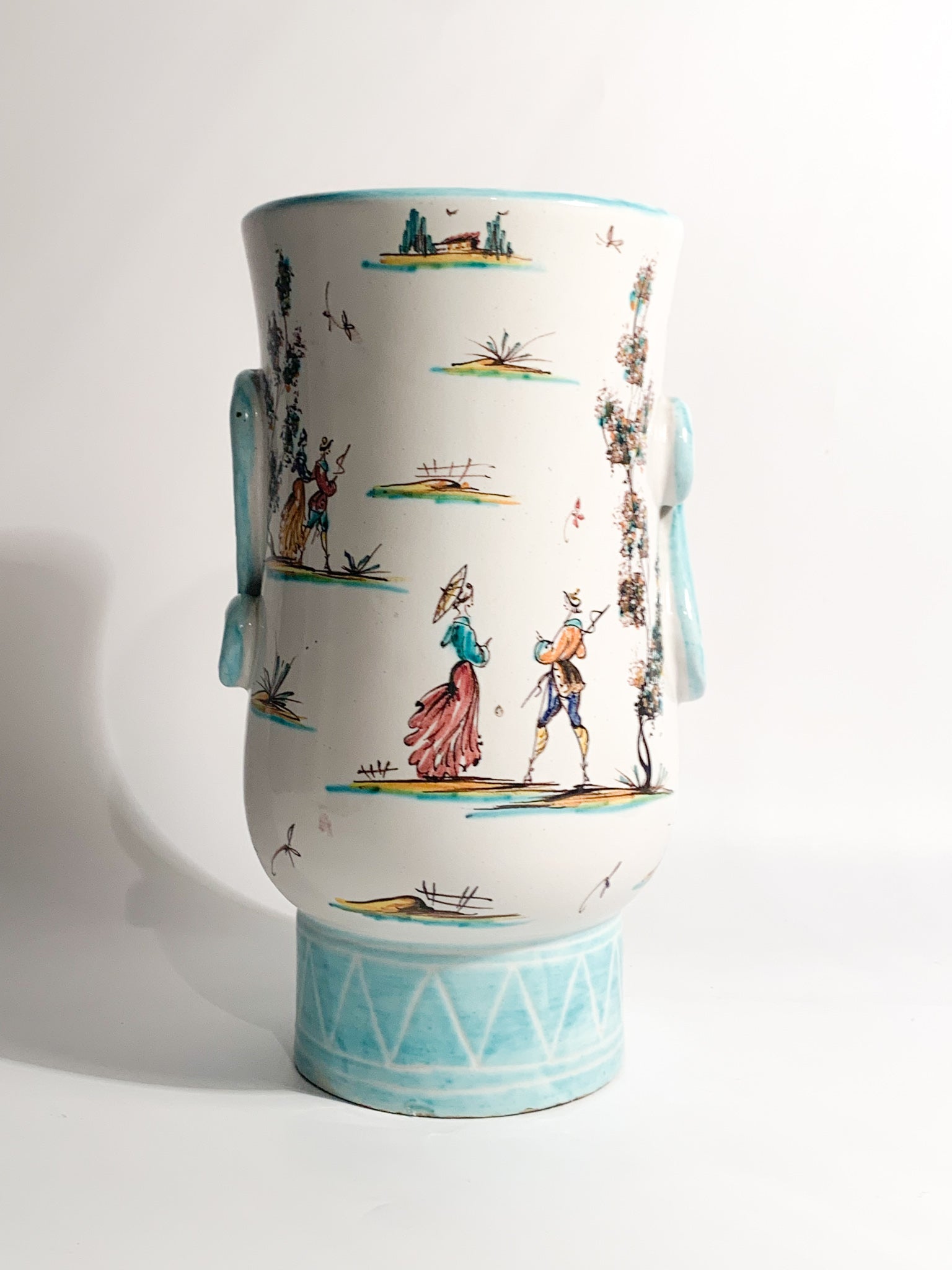 Italian Albisola Ceramic Vase Hand Painted 1930s