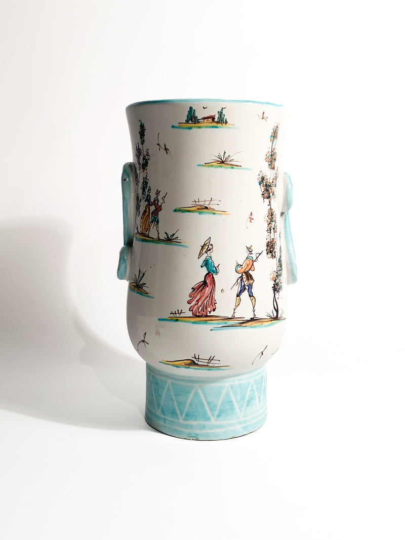 Italian Albisola Ceramic Vase Hand Painted 1930s
