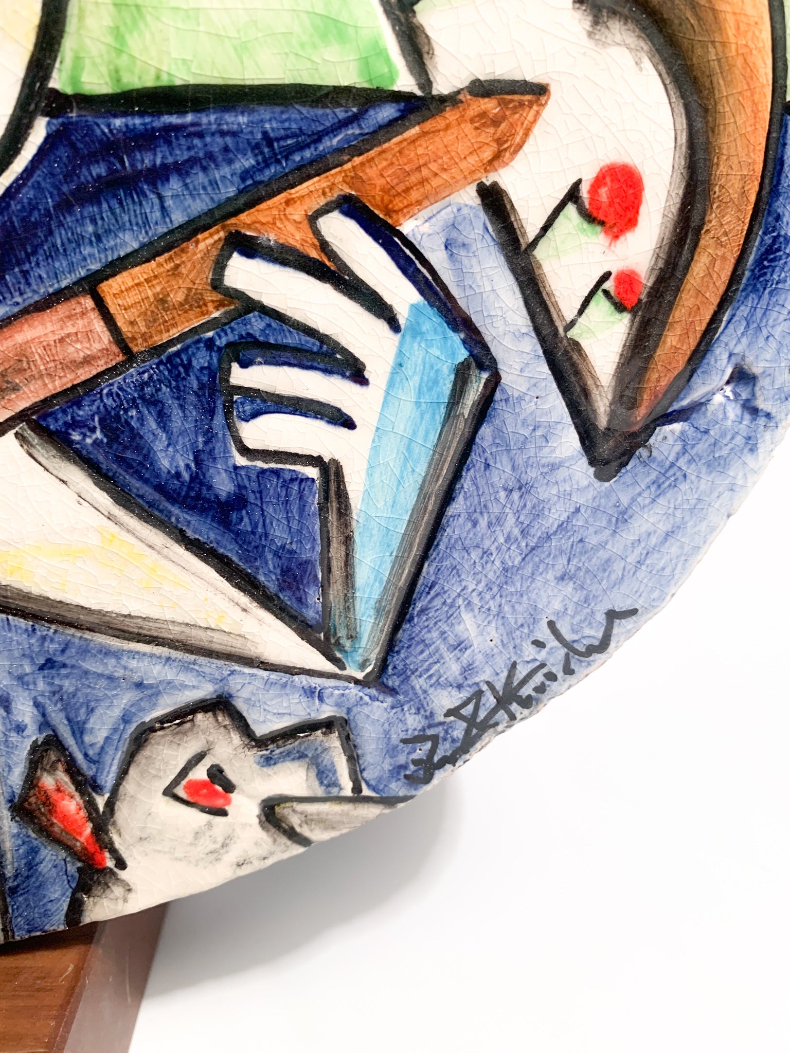 Ceramic Plate of Musician by Ibrahim Kodra Years 70