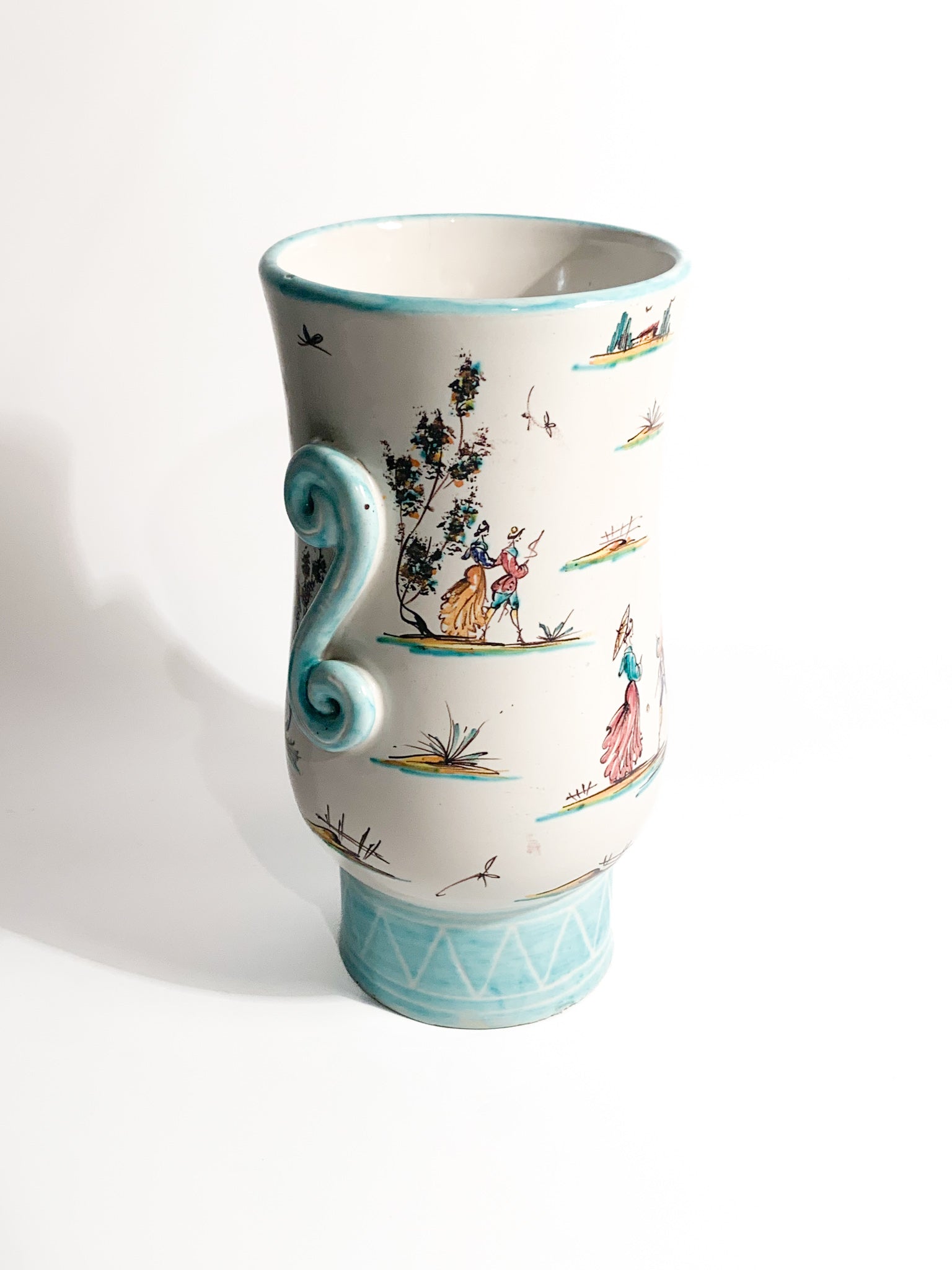 Italian Albisola Ceramic Vase Hand Painted 1930s