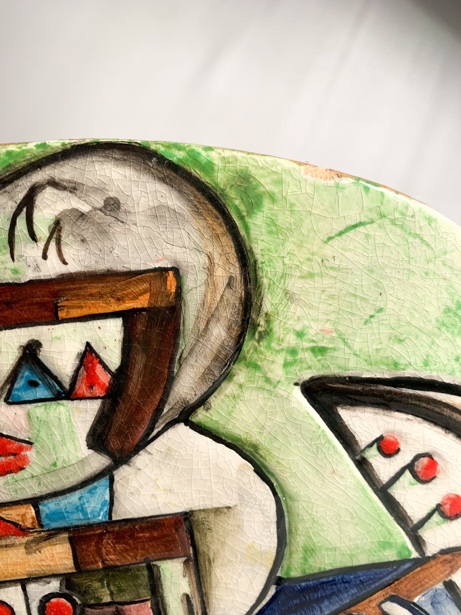 Ceramic Plate of Musician by Ibrahim Kodra Years 70