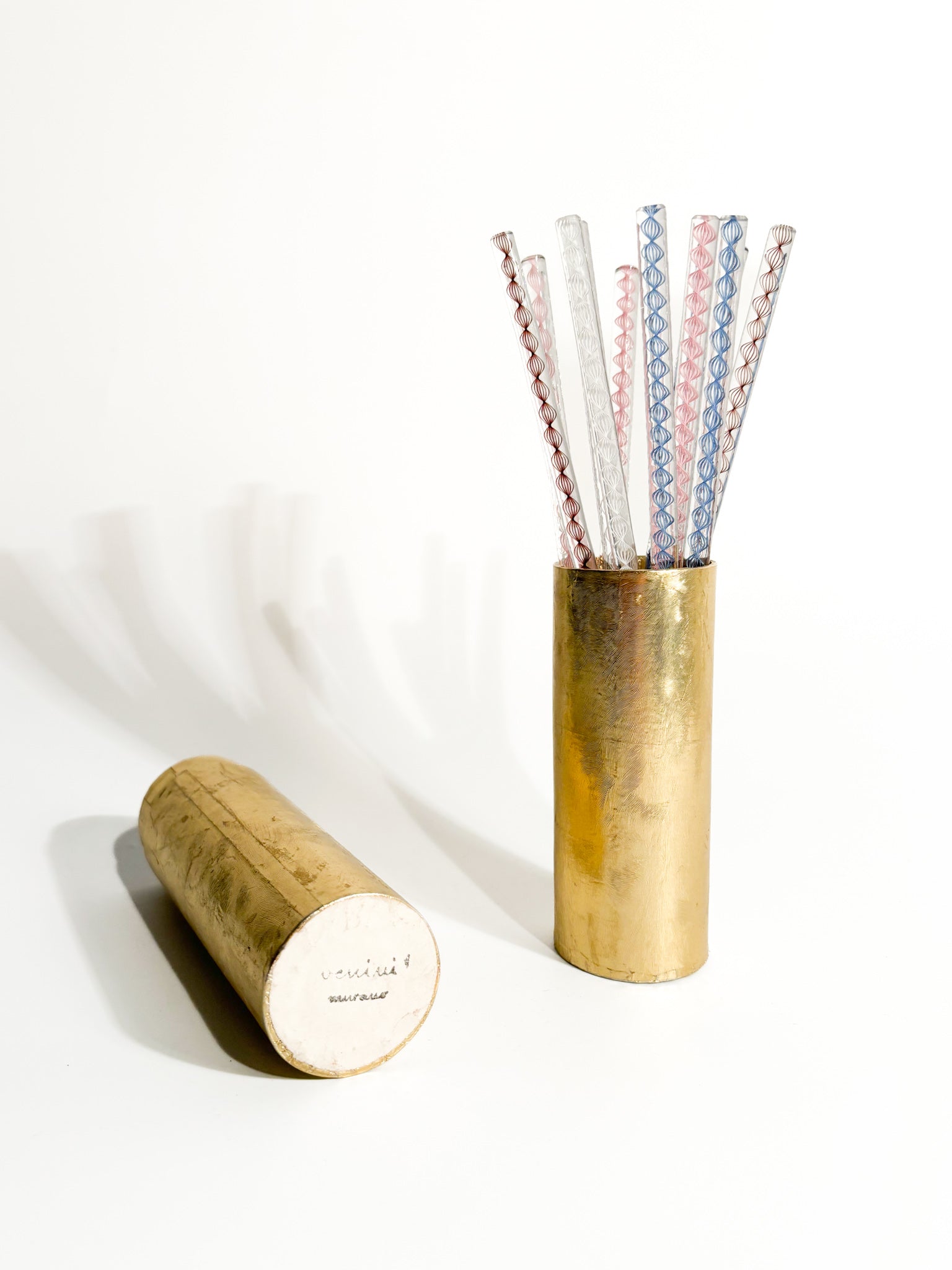 Set of 12 Murano Glass Cocktail Sticks by Venini from the 1980s