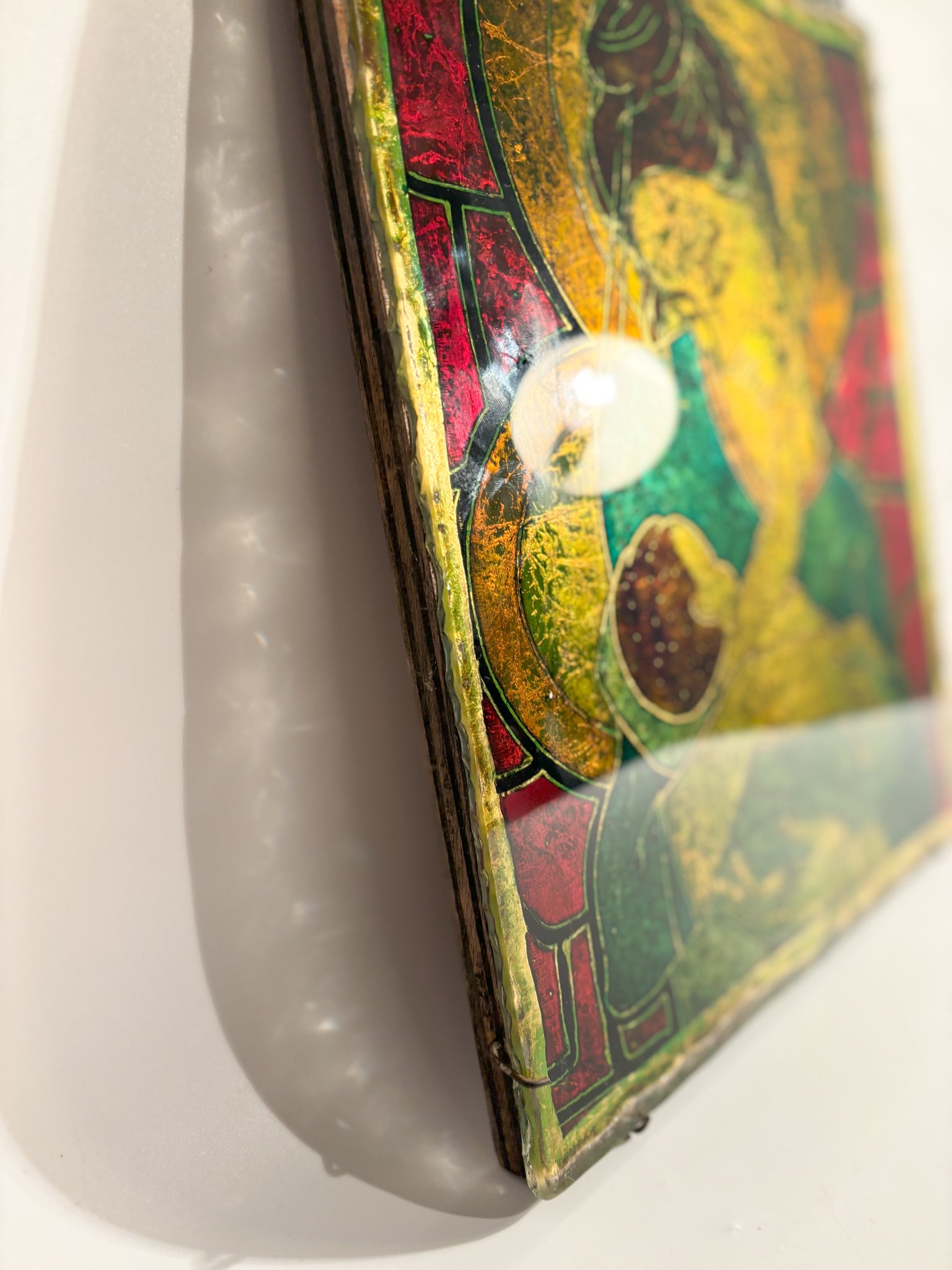 Chiseled Glass Plate Depicting a Maternity by Erwin Walter Burger from the 1960s