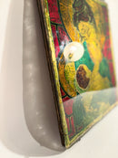 Piastra in Vetro Scalpellato Raffigurante una Maternità di Erwin Walter Burger Anni 60