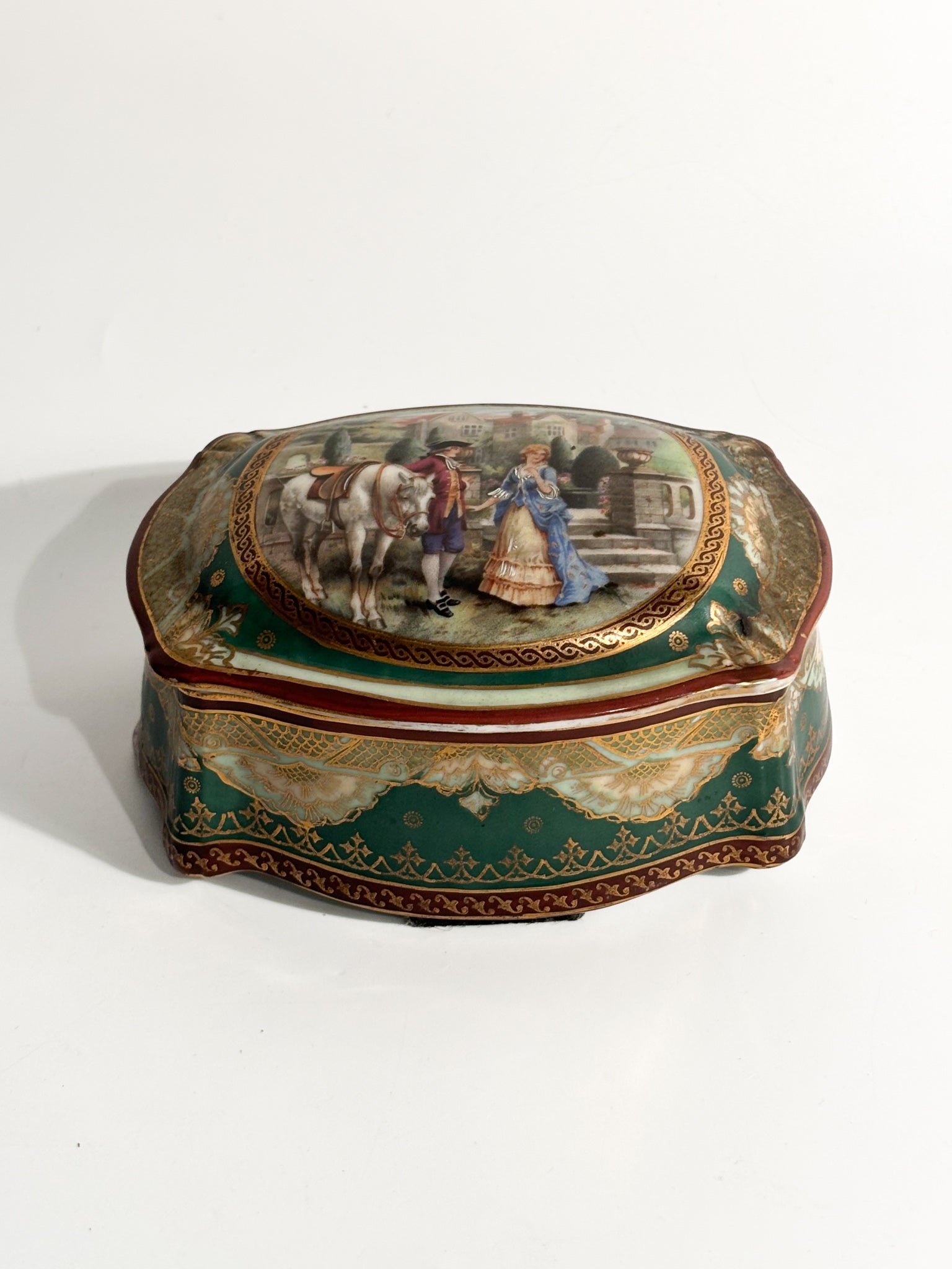 Vienna Porcelain Box Hand-Painted Early Twentieth Century