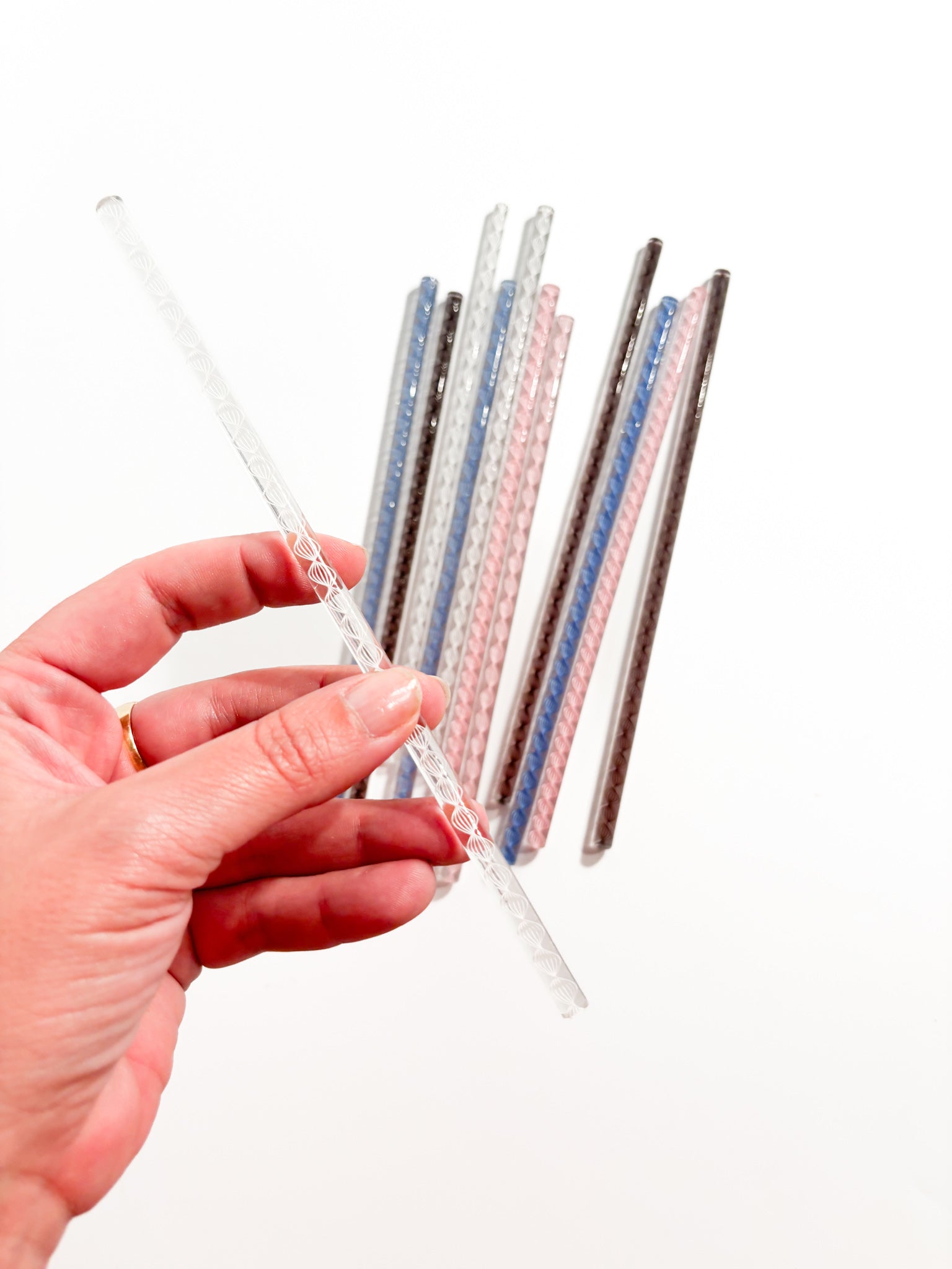 Set of 12 Murano Glass Cocktail Sticks by Venini from the 1980s