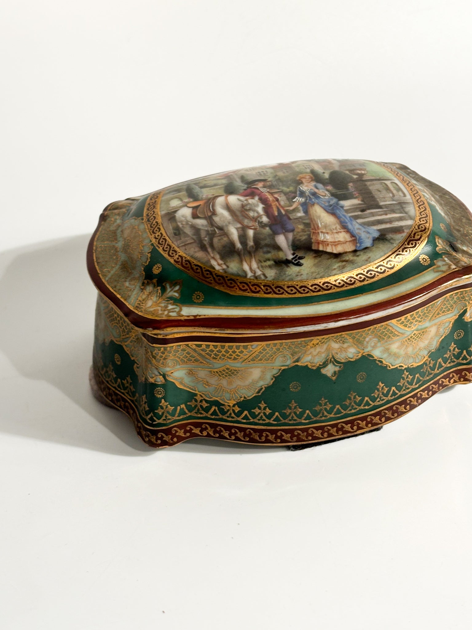 Vienna Porcelain Box Hand-Painted Early Twentieth Century