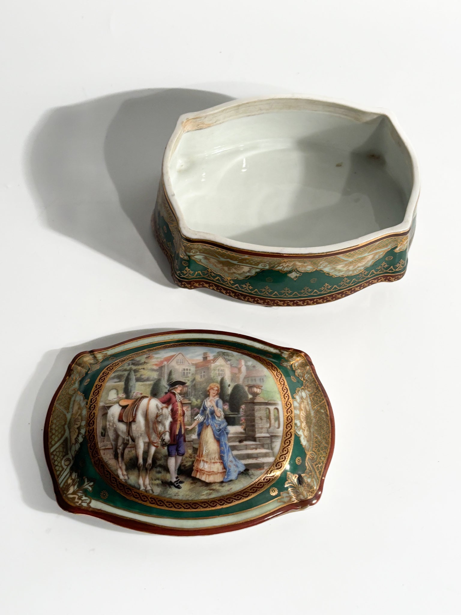 Vienna Porcelain Box Hand-Painted Early Twentieth Century