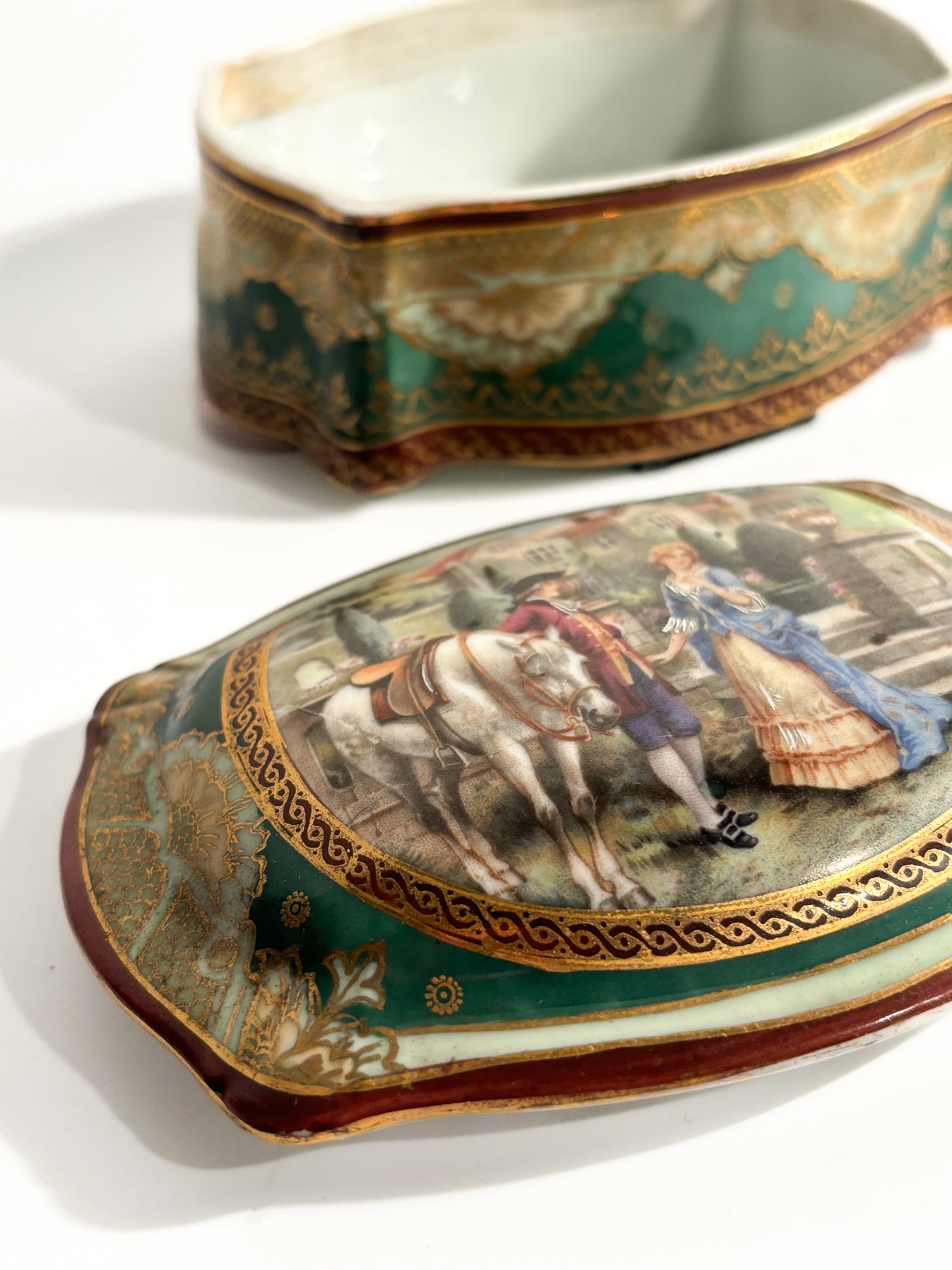Vienna Porcelain Box Hand-Painted Early Twentieth Century