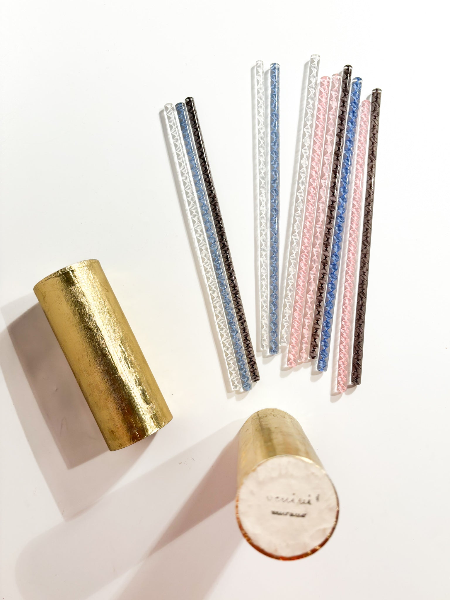 Set of 12 Murano Glass Cocktail Sticks by Venini from the 1980s