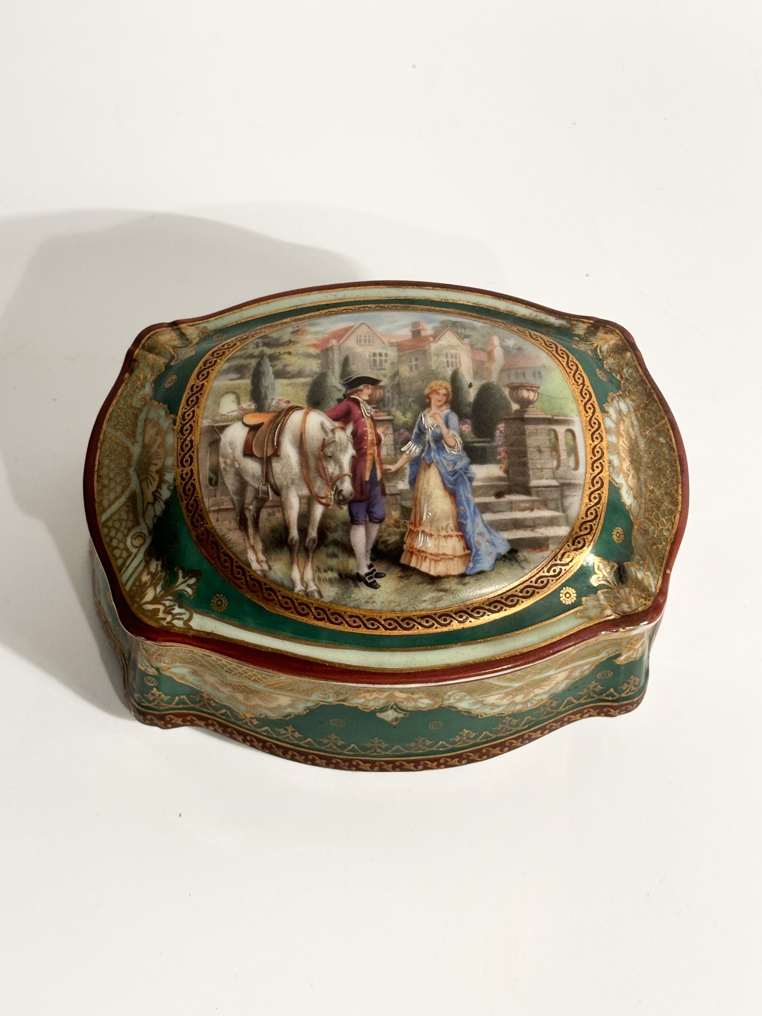 Vienna Porcelain Box Hand-Painted Early Twentieth Century