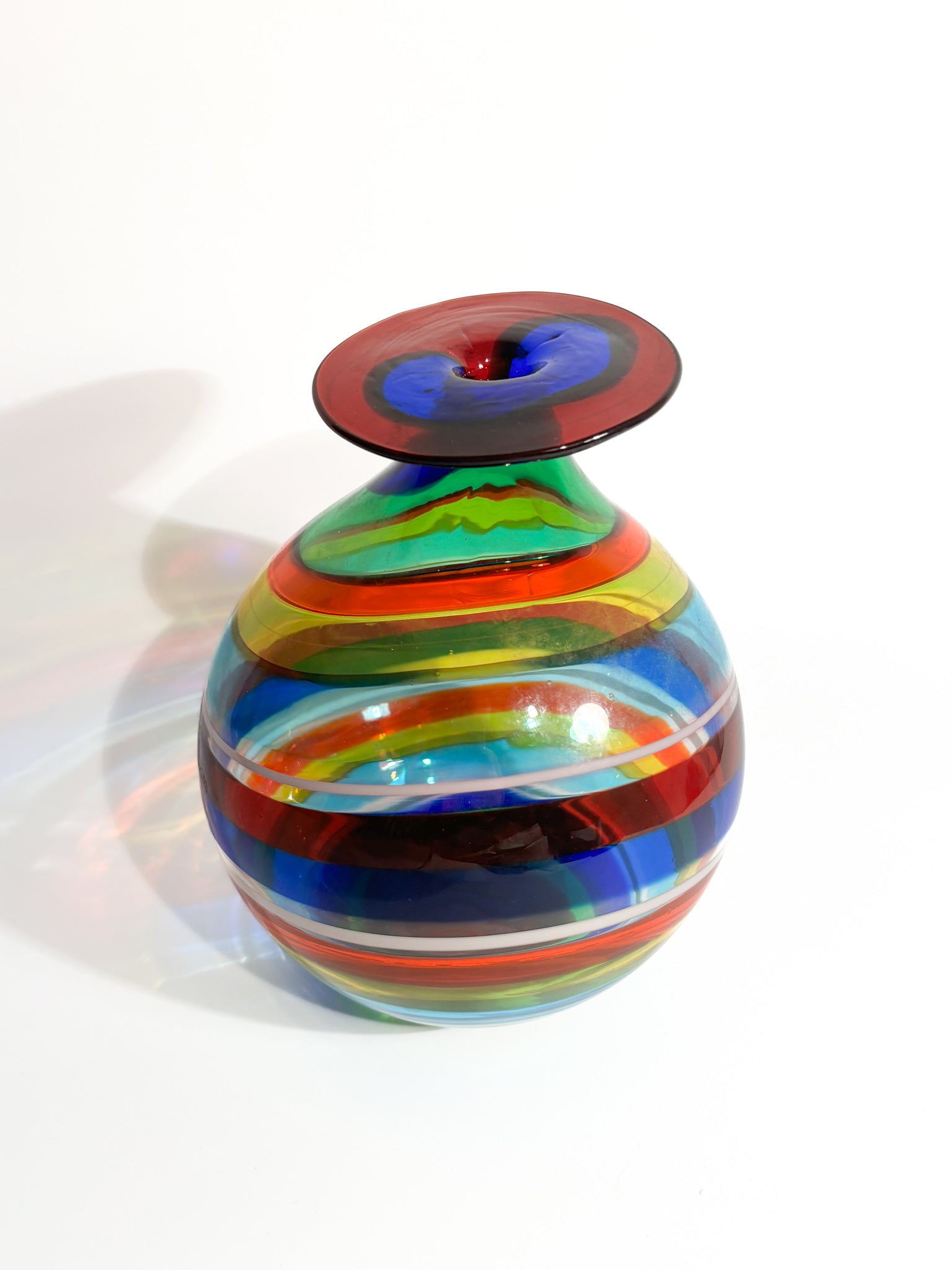 Hand-blown Multicolored Murano Glass Vase by La Murrina from the 1980s