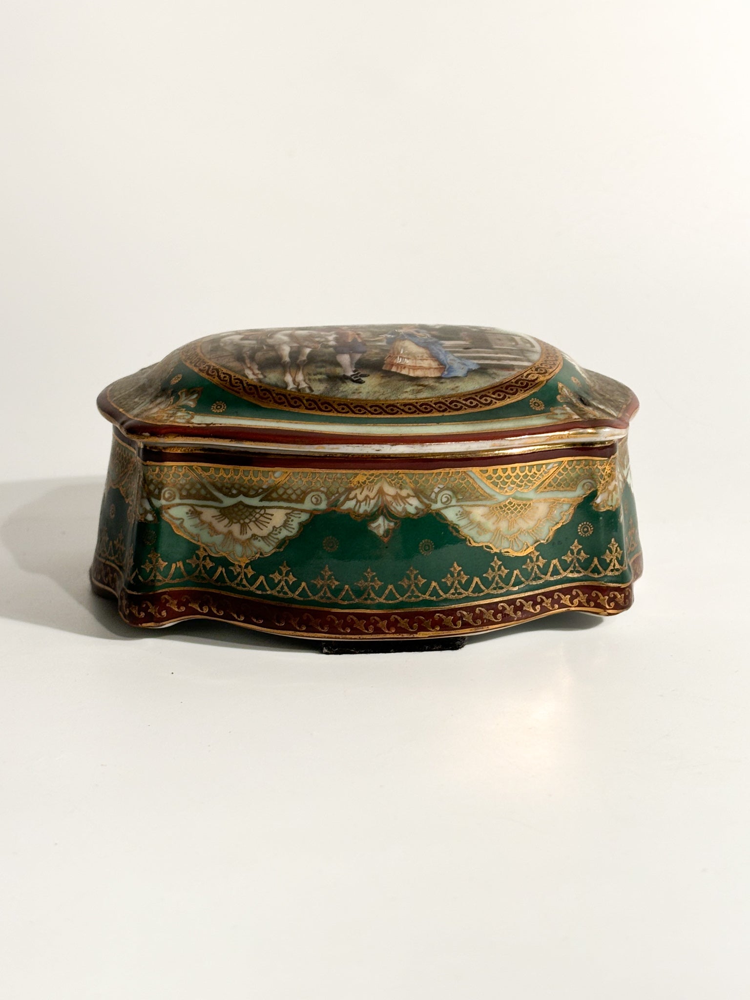 Vienna Porcelain Box Hand-Painted Early Twentieth Century