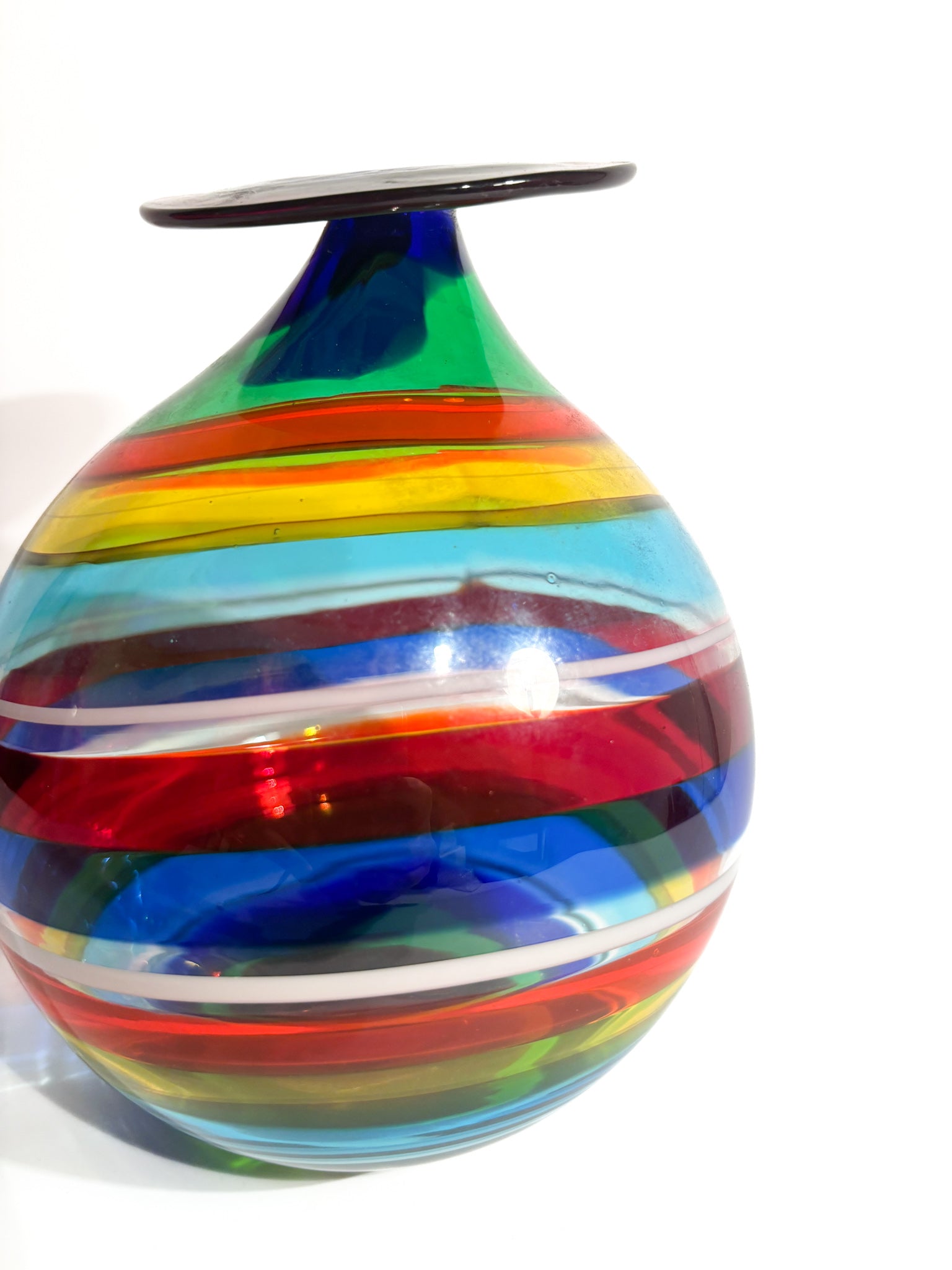 Hand-blown Multicolored Murano Glass Vase by La Murrina from the 1980s