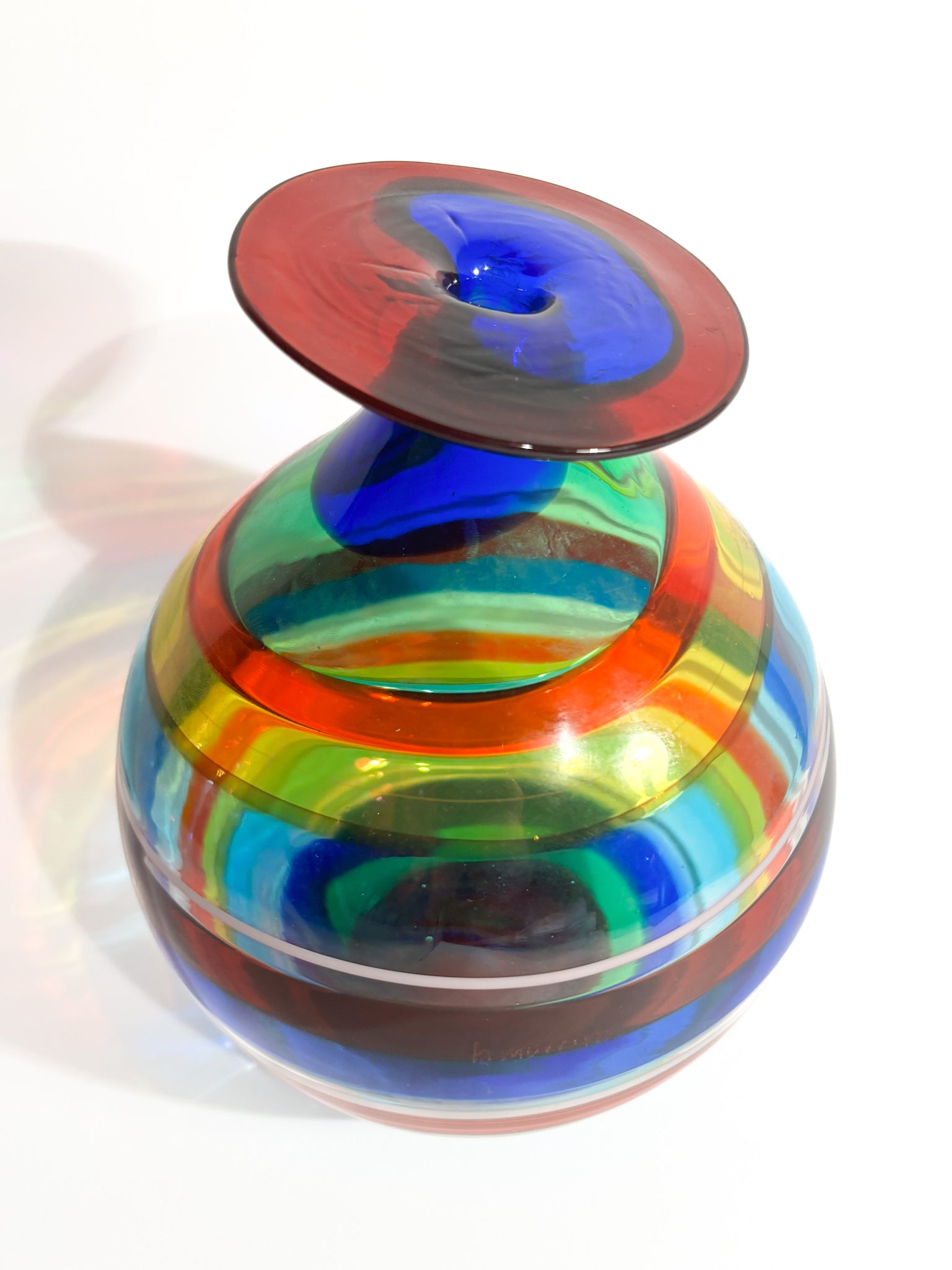 Hand-blown Multicolored Murano Glass Vase by La Murrina from the 1980s