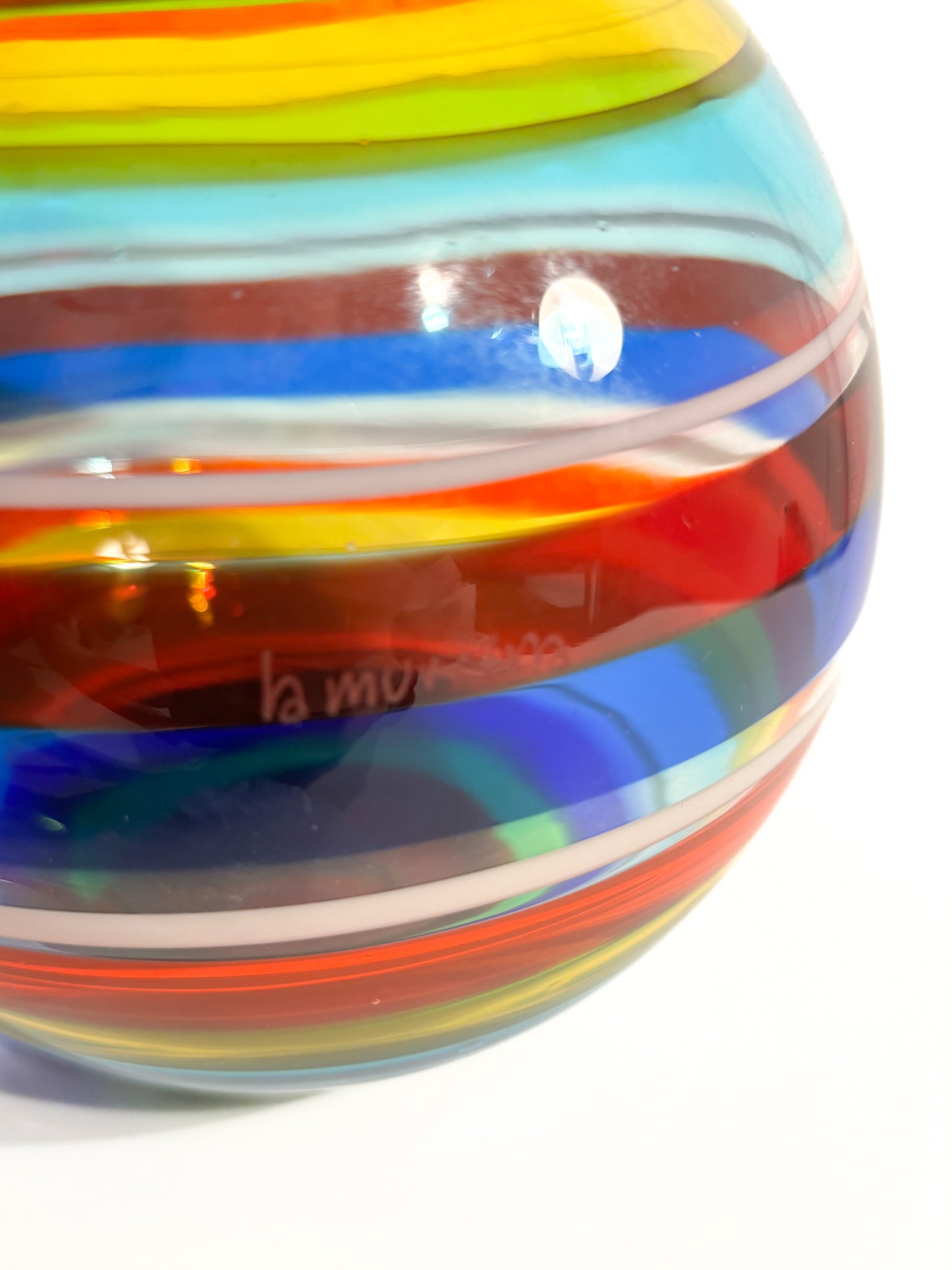 Hand-blown Multicolored Murano Glass Vase by La Murrina from the 1980s
