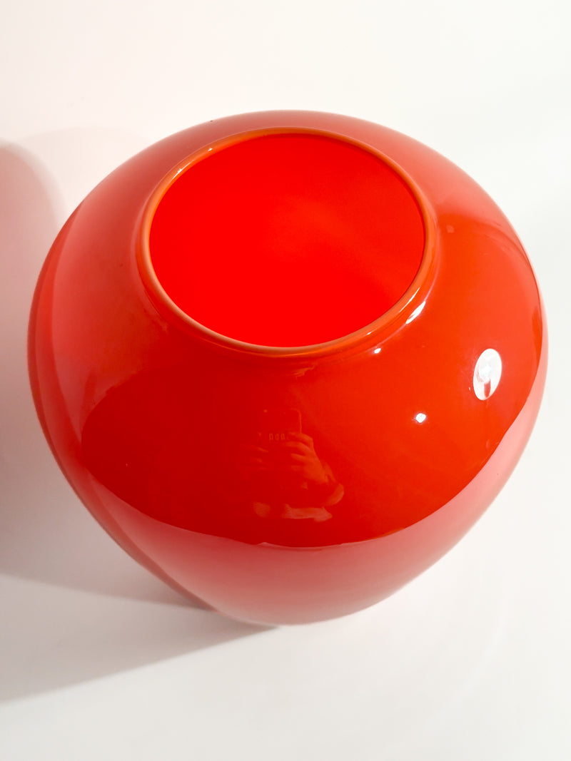 Orange Murano Glass Vase from the 1980s