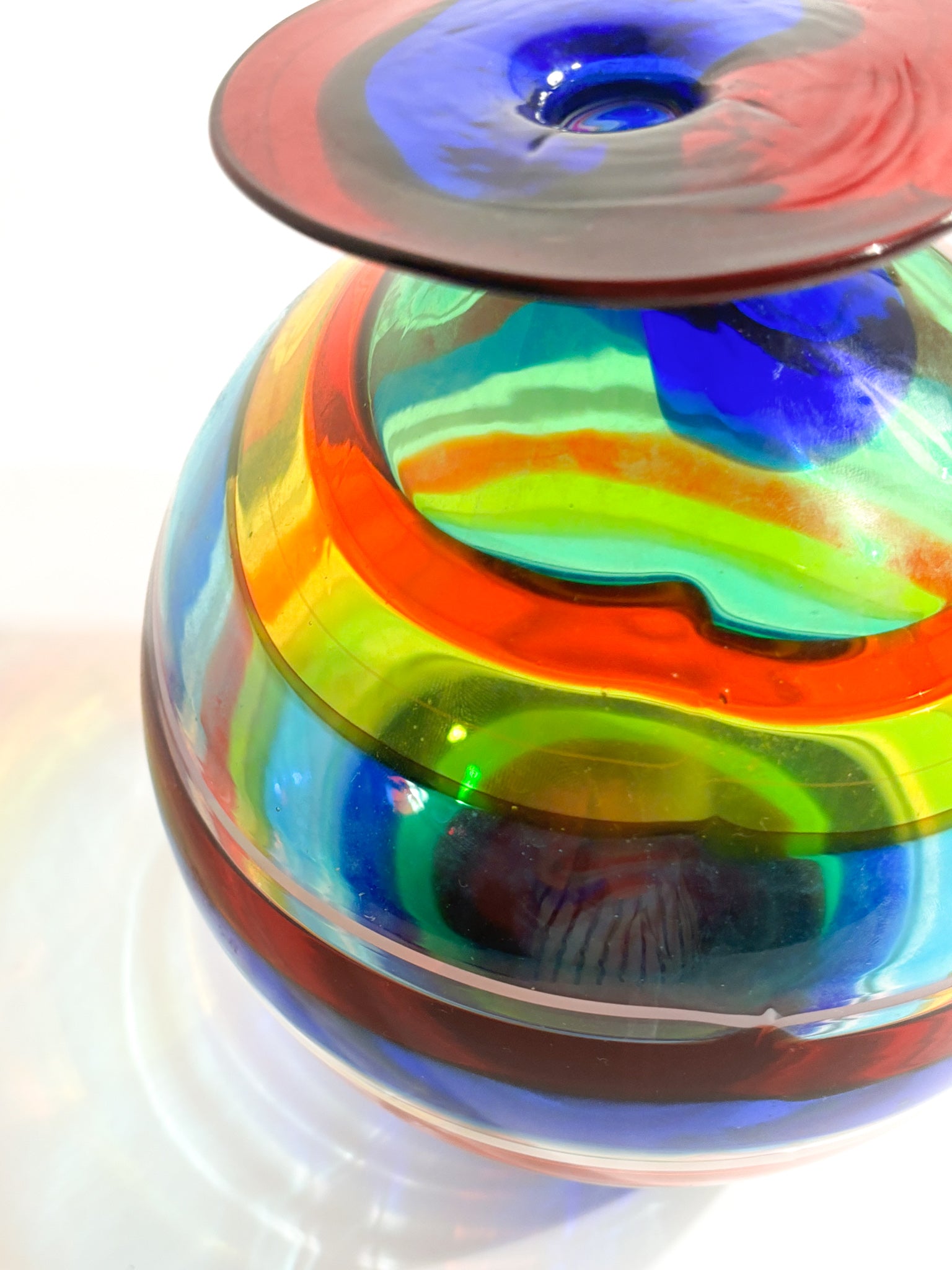 Hand-blown Multicolored Murano Glass Vase by La Murrina from the 1980s
