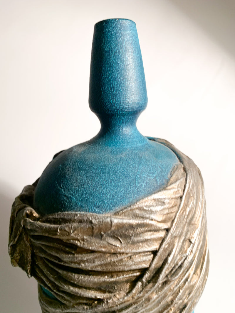 Blue and White Ceramic Vase by Zaccagnini from the 1950s