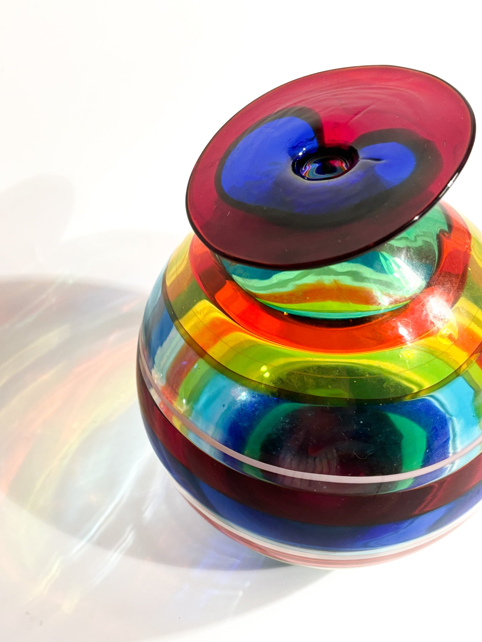 Hand-blown Multicolored Murano Glass Vase by La Murrina from the 1980s