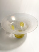 Vase in Yellow Iridescent Murano Scavo Glass from the 1940s