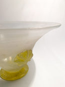 Vase in Yellow Iridescent Murano Scavo Glass from the 1940s