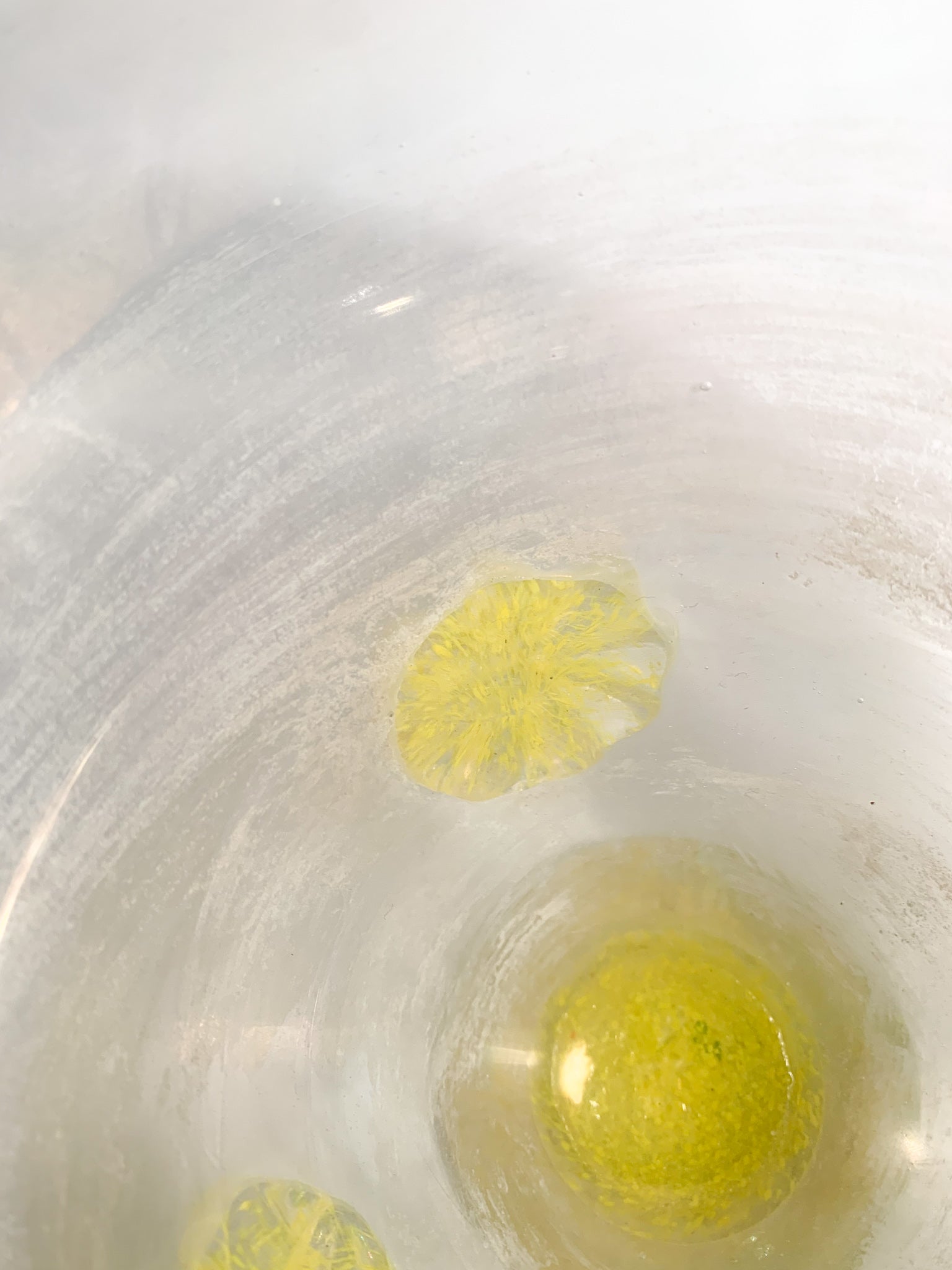 Vaso in Vetro Scavo di Murano Iridescente Giallo Anni 40