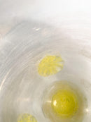 Vase in Yellow Iridescent Murano Scavo Glass from the 1940s