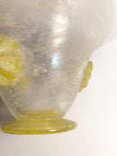 Vase in Yellow Iridescent Murano Scavo Glass from the 1940s
