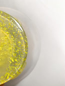 Vase in Yellow Iridescent Murano Scavo Glass from the 1940s