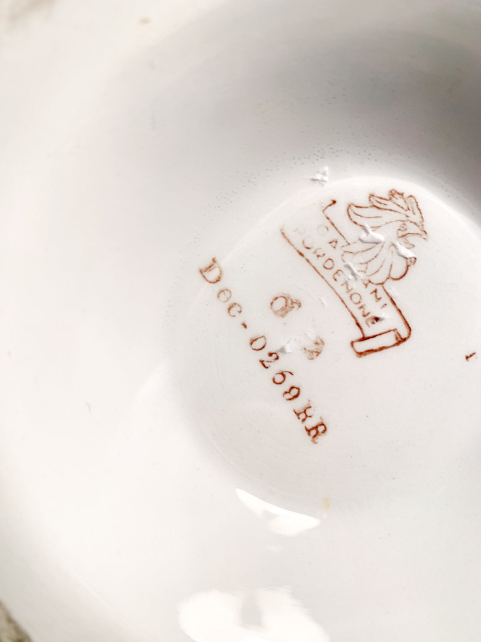 White and Blue Ceramic Centerpiece Tureen by Galvani Pordenone from the 1950s