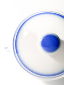 Zuppiera Centrotavola in Ceramica Bianca e Blu di Galvani Pordenone Anni 50