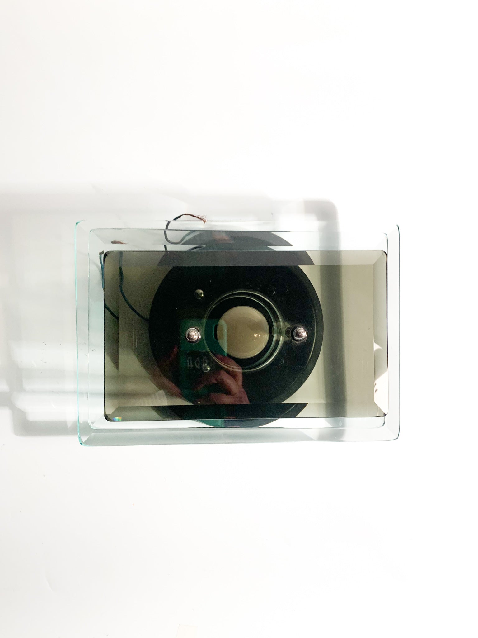 Coppia di Applique in Cristallo Azzurro e Grigio Veca Anni 70