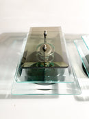 Pair of Veca Light Blue and Gray Crystal Wall Lights from 1970s