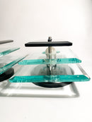 Pair of Veca Light Blue and Gray Crystal Wall Lights from 1970s