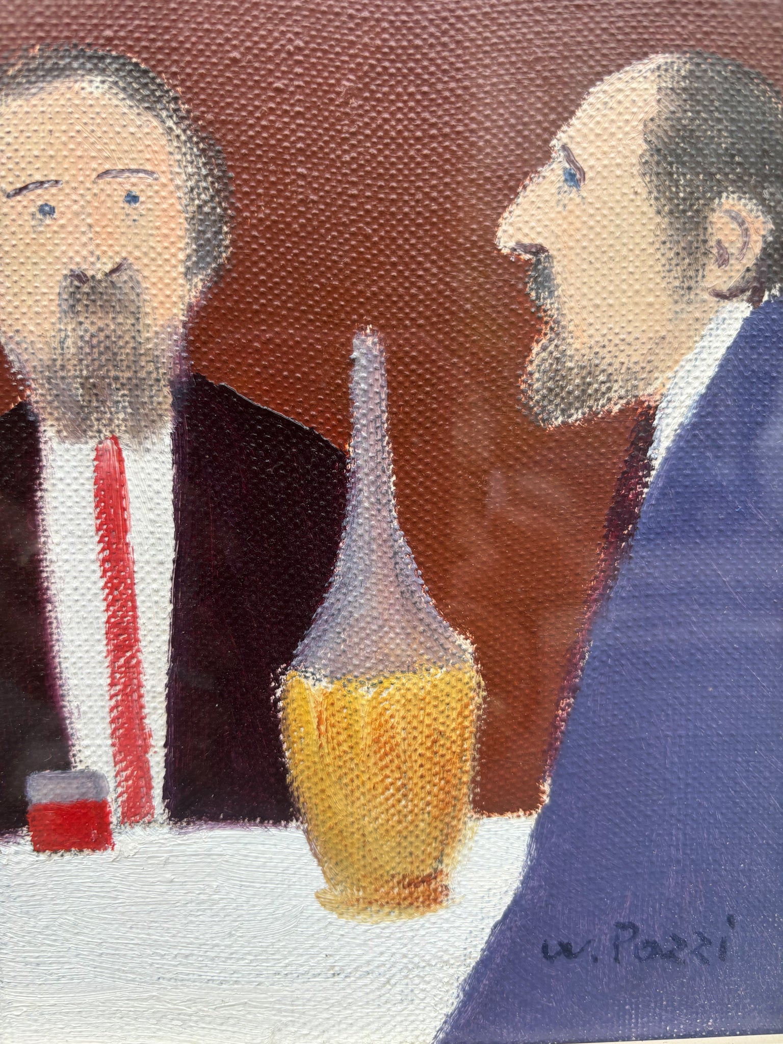 Oil Painting on Canvas by Walter Pozzi, 1970s