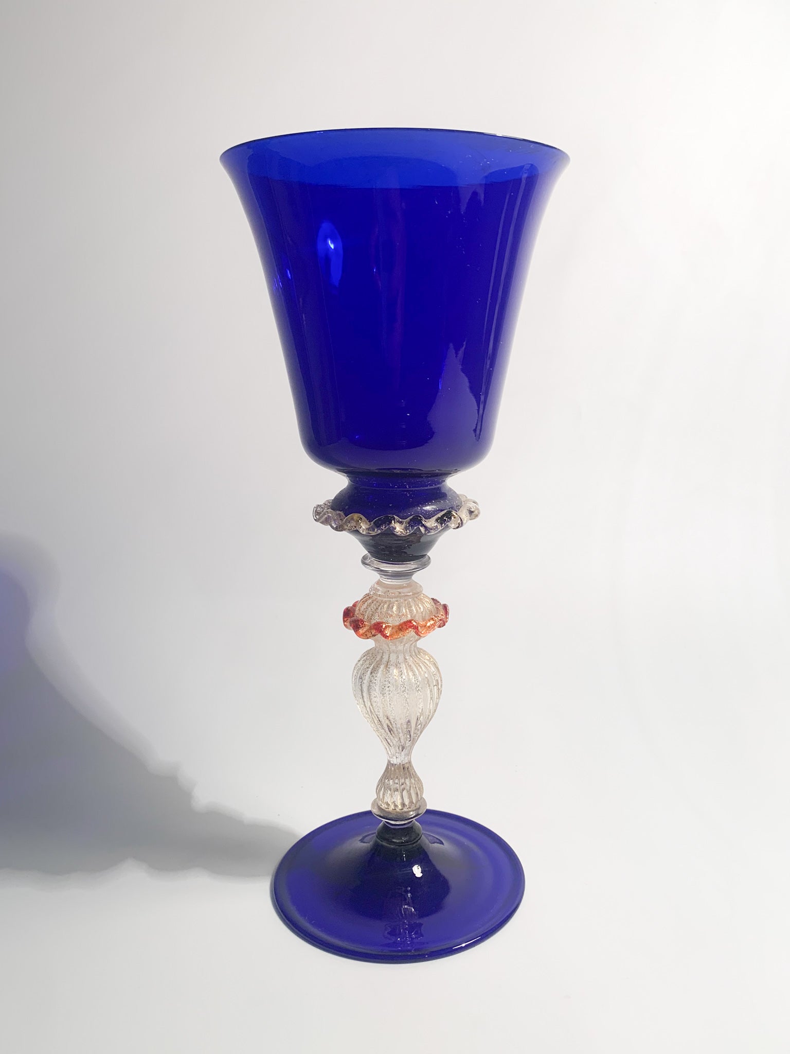 Collector's Glass in Blue and Gold Murano Glass from the 1950s